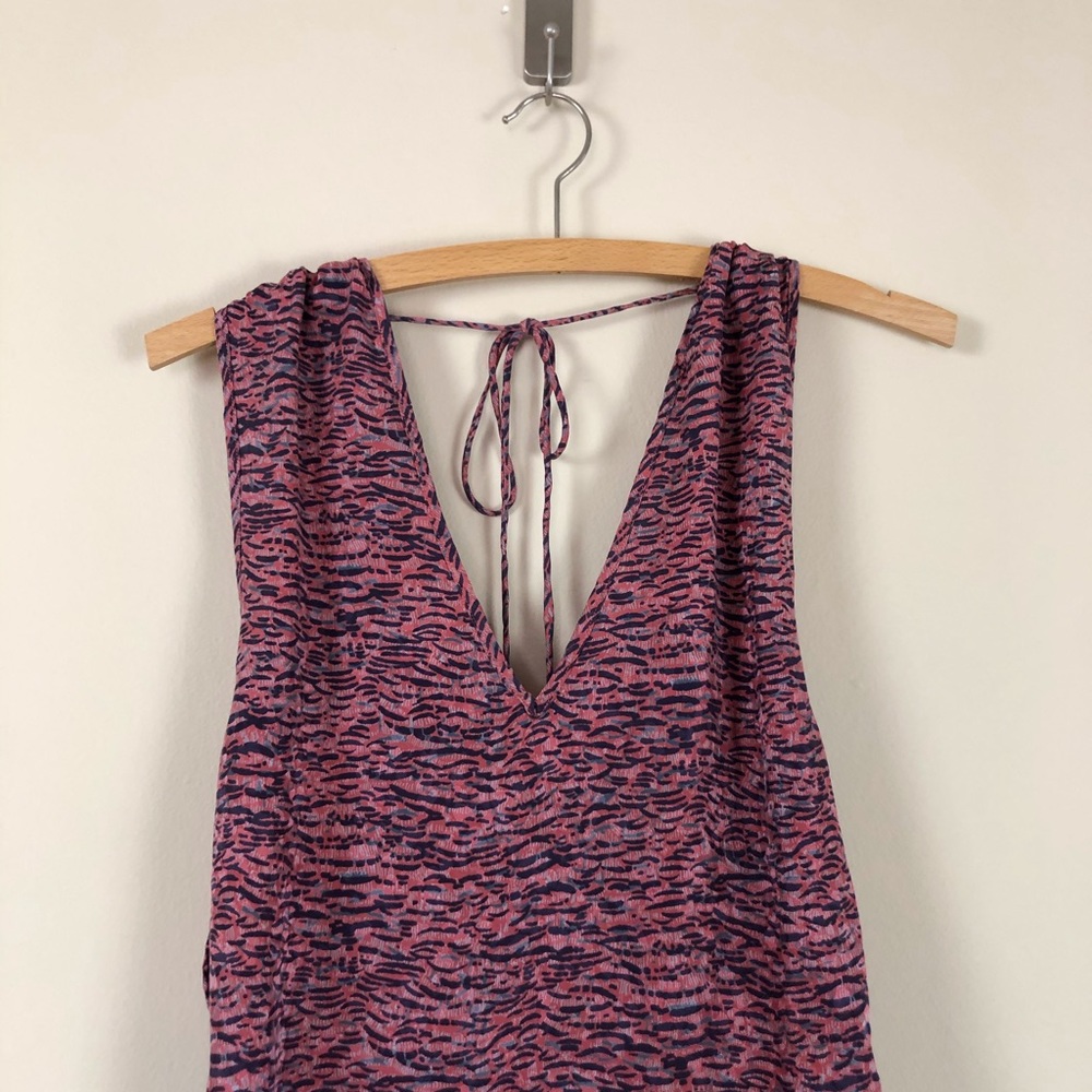 designer silk mini dress open side bust open back sheath dress abstract print - Picture 9 of 11
